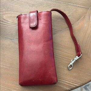 HOBO Red Leather pouch for glasses.
